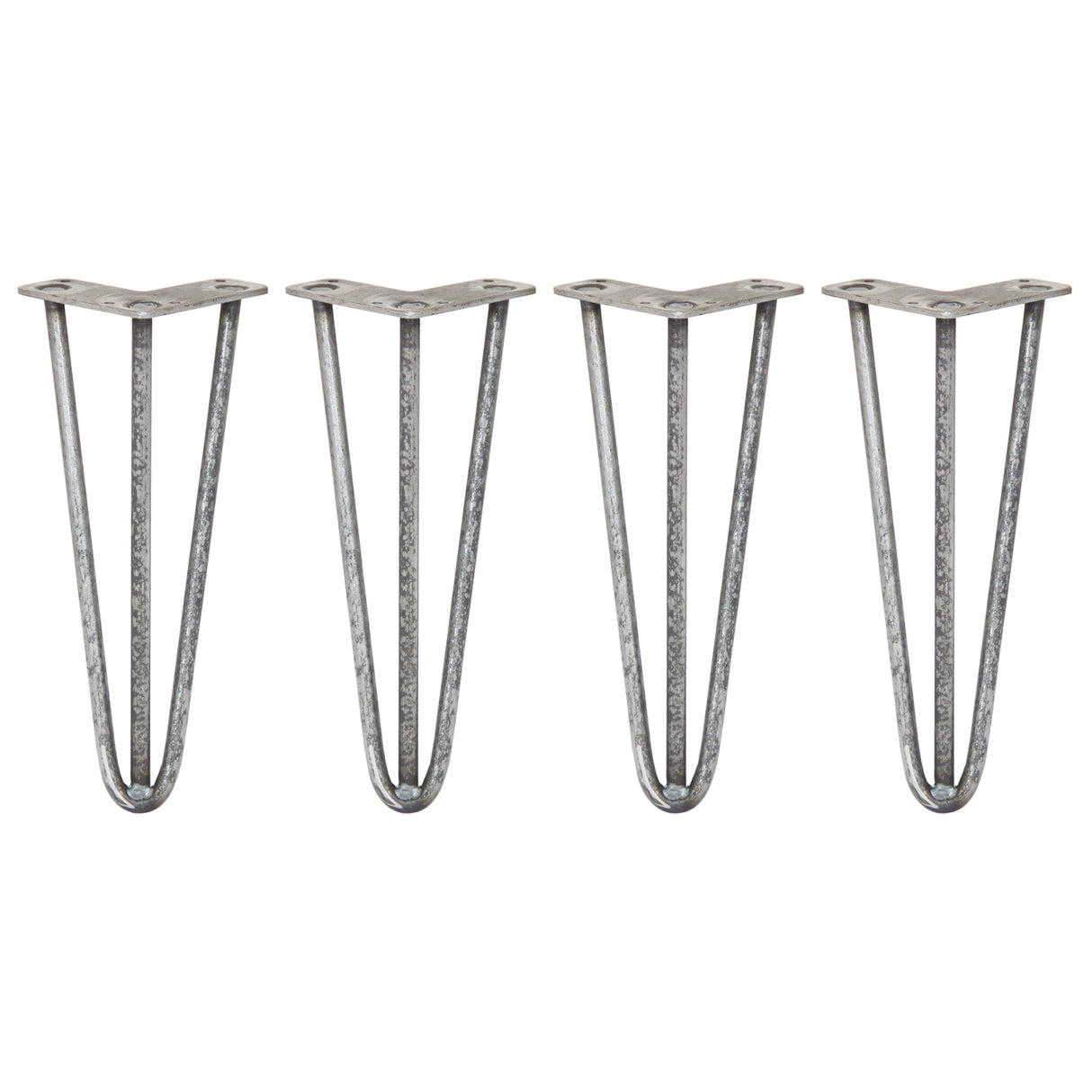 4 x 30,5cm Hairpin Tafelpoten - 3 Staven - 12mm - Ruw Staal