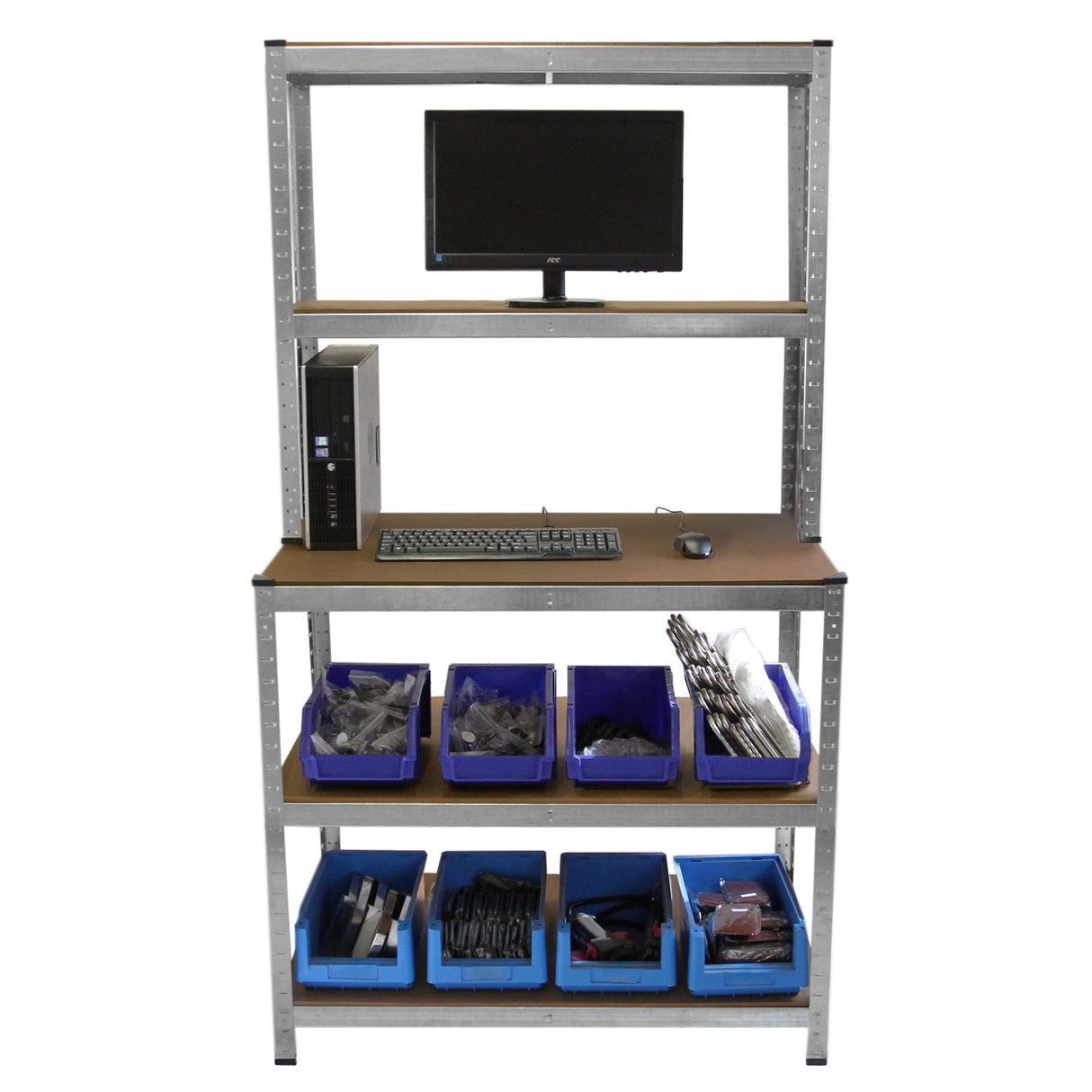 Galwix Stellingkast met Werkbank - 100x60x180 cm
