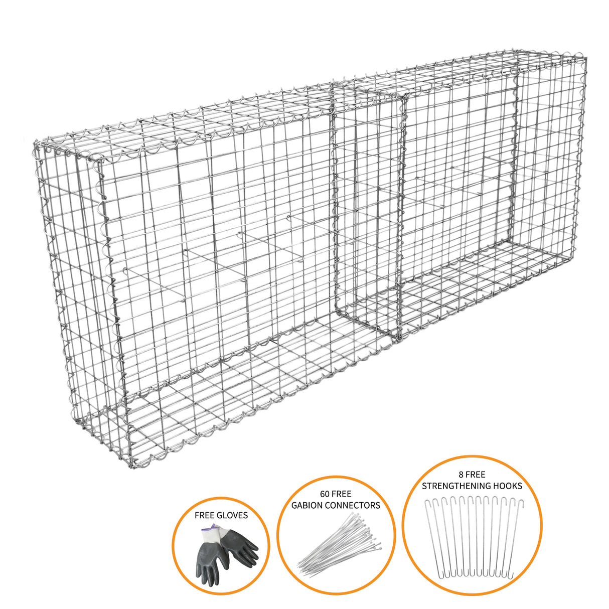 Schanskorf Muur - Set van 2 - 100 x 30 x 95 cm