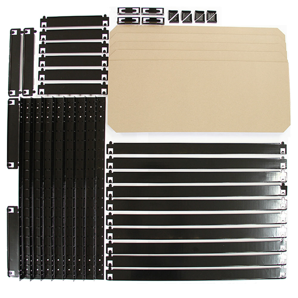 5 x T-RAX Zwarte Metalen Stellingkasten 75cm x 150cm x 30cm