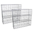 Set van 6 schanskorf muren in verzinkt staal, met een afmeting van 100x30x30 cm, perfect voor tuin- en landschapsontwerp