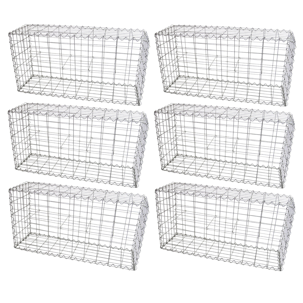 Schanskorf Muur - Set van 6 - 100 x 30 x 50 cm