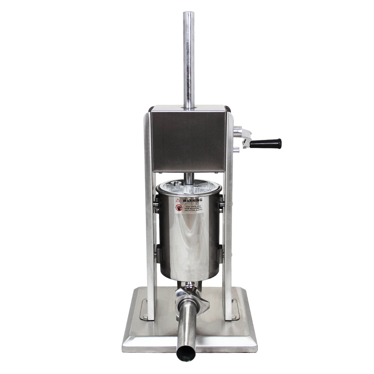 RVS worstelmachine met stevige basis, handmatige bediening, glanzend oppervlak en verticale cilinder voor het maken van worst