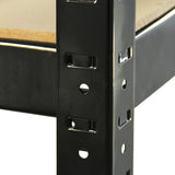 3 x 90cm T-Rax Zwarte Metalen Stelling & Werkbank