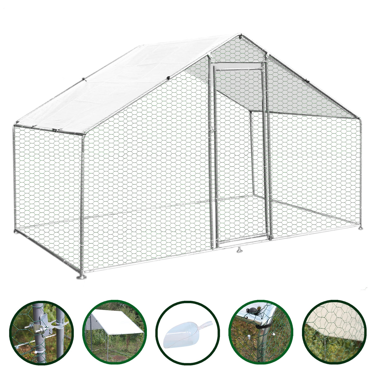 Kippenren Vrijstaand 4m x 2m x 2m