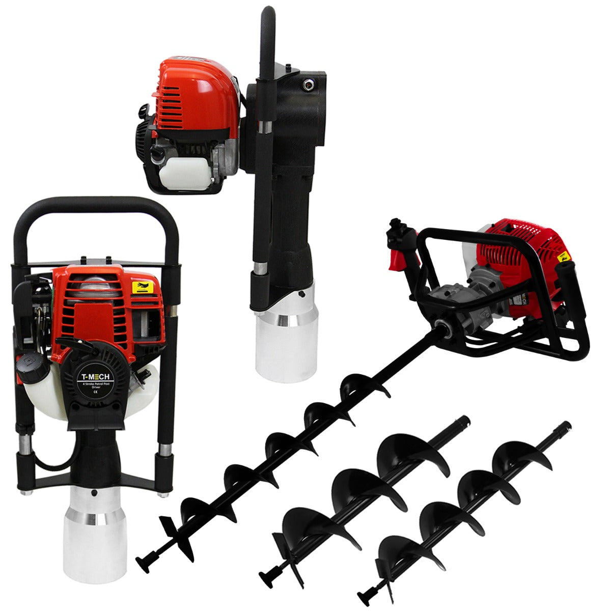 T-Mech Grondboor & 4-Takt Paalrammer 120mm