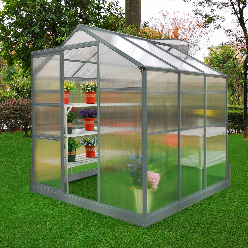 Bundel: Kweekkas met basis – 1.8m x 1.8m + Stellingen