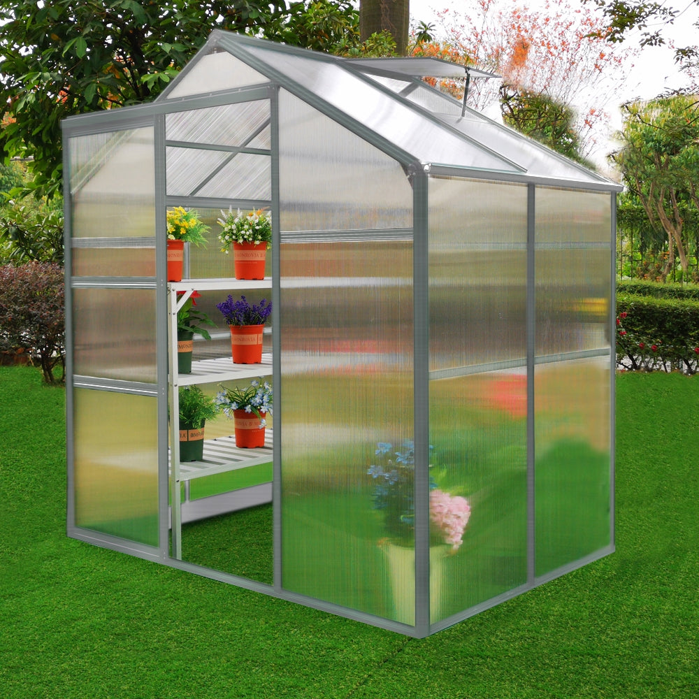 Bundel: Kweekkas zonder basis - 1.8m x 1.2m + 2 Waterbestendige Stellingen
