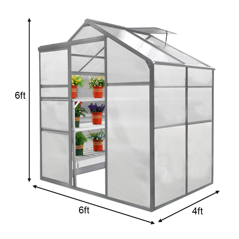 Bundel: Kweekkas zonder basis - 1.8m x 1.2m + 2 Waterbestendige Stellingen