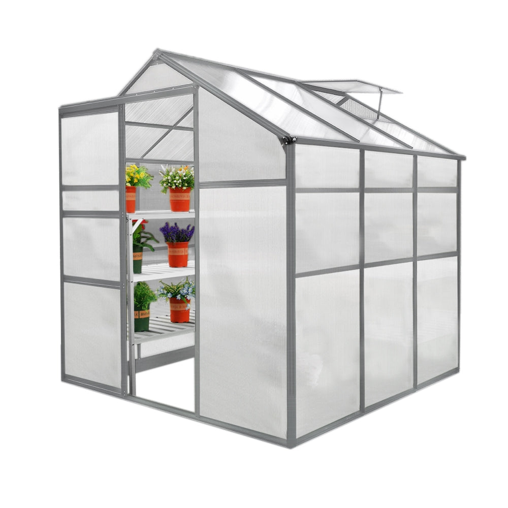 Bundel: Kweekkas zonder basis - 1.8m x 1.8m + 2 Waterbestendige Stellingen