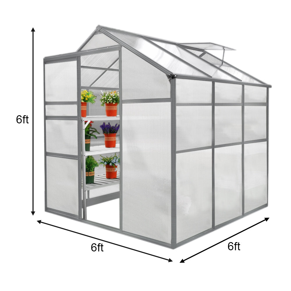 Bundel: Kweekkas zonder basis - 1.8m x 1.8m + 2 Waterbestendige Stellingen