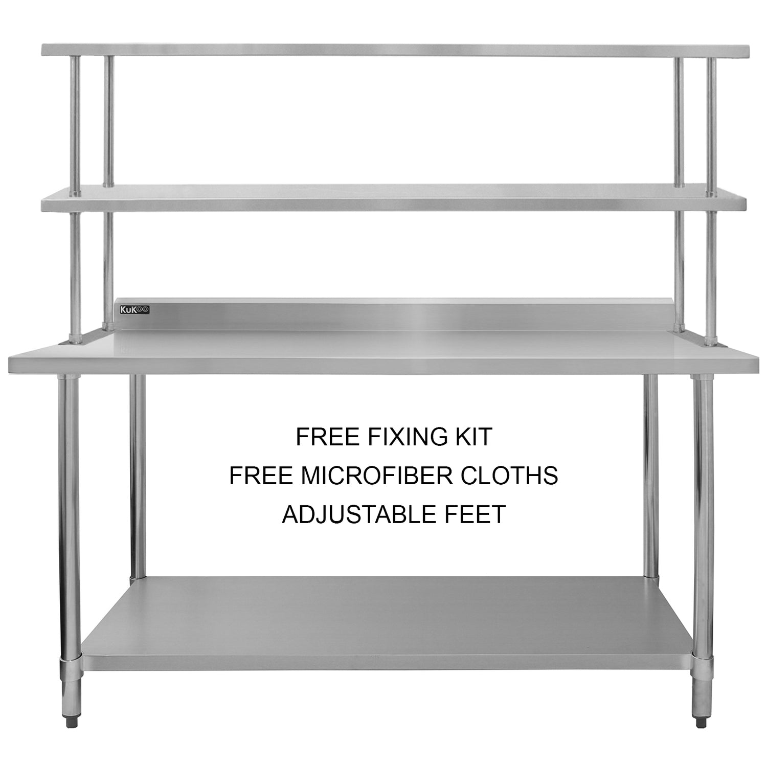 Keukenwerktafel met een dubbel bovenschap - 180 cm