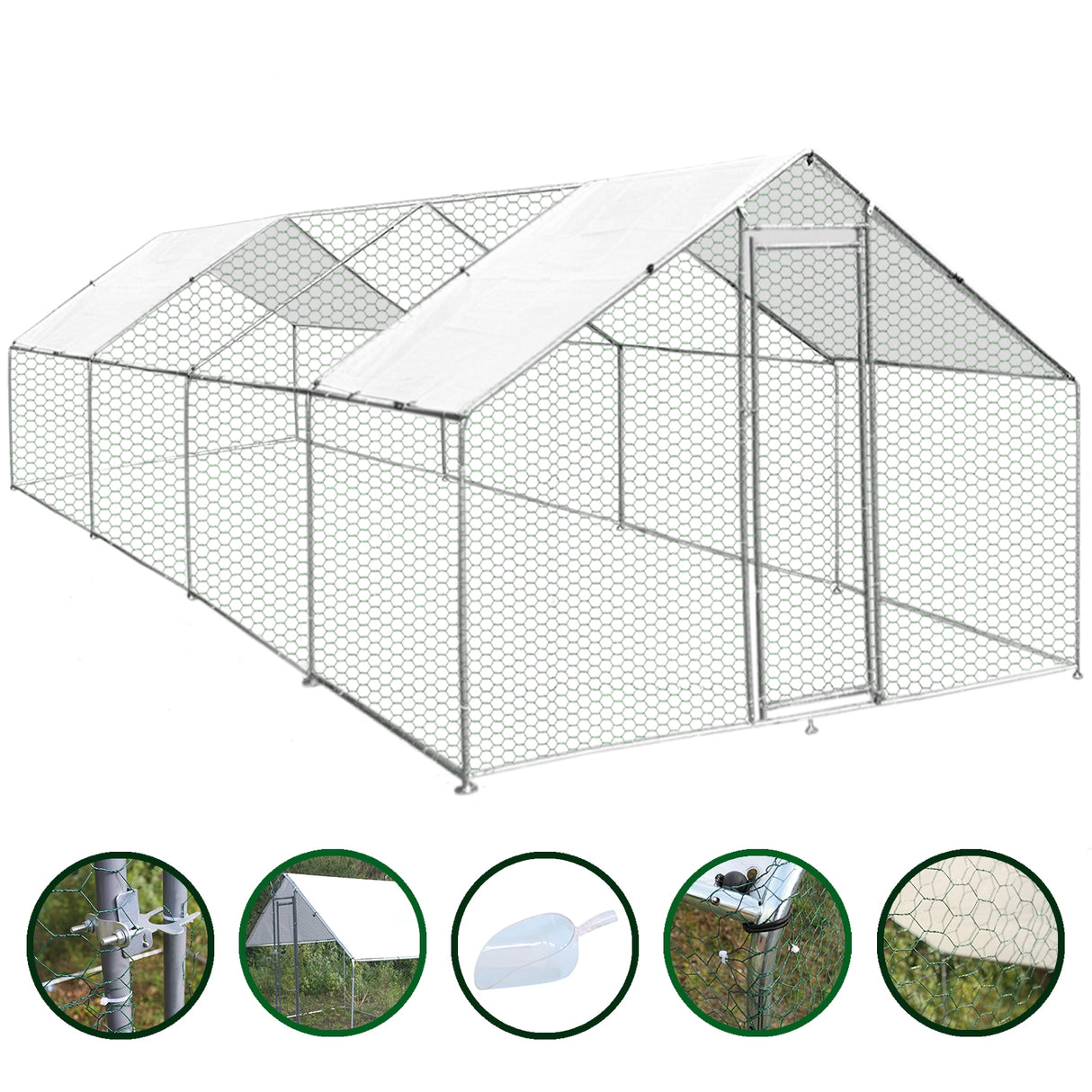 Kippenren Vrijstaand 3m x 8m x 2m