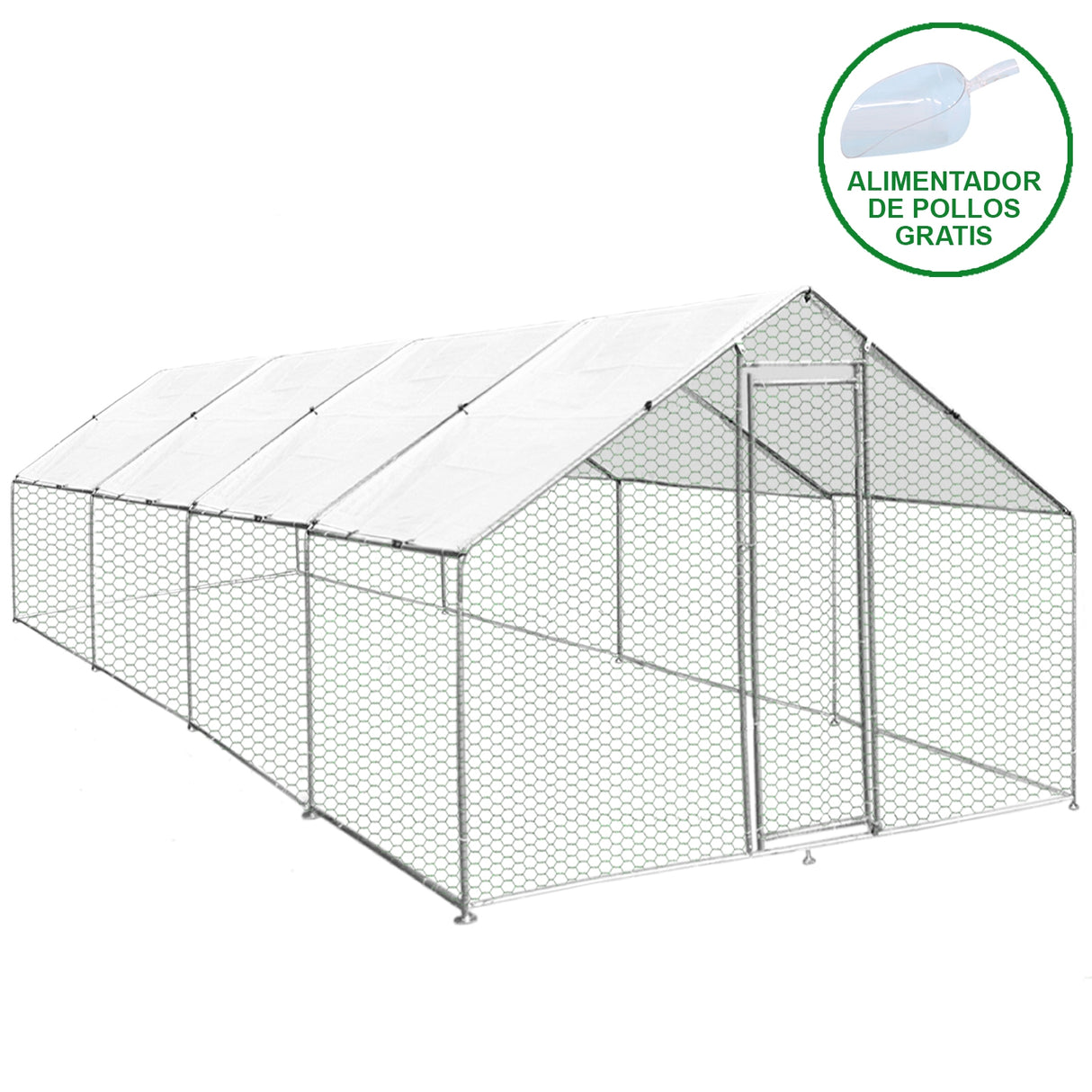 Kippenren Vrijstaand 3m x 8m x 2m