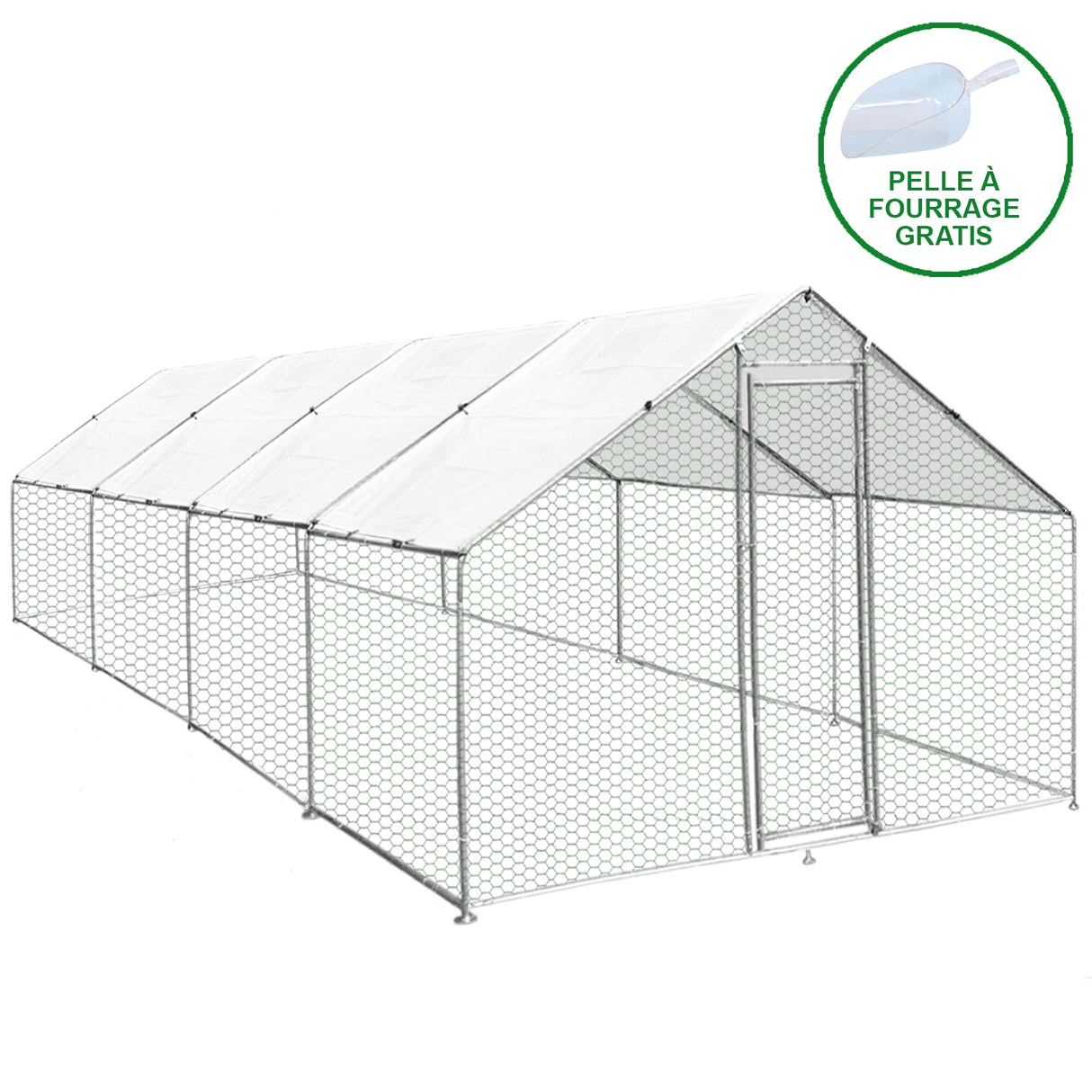 Kippenren Vrijstaand 3m x 8m x 2m