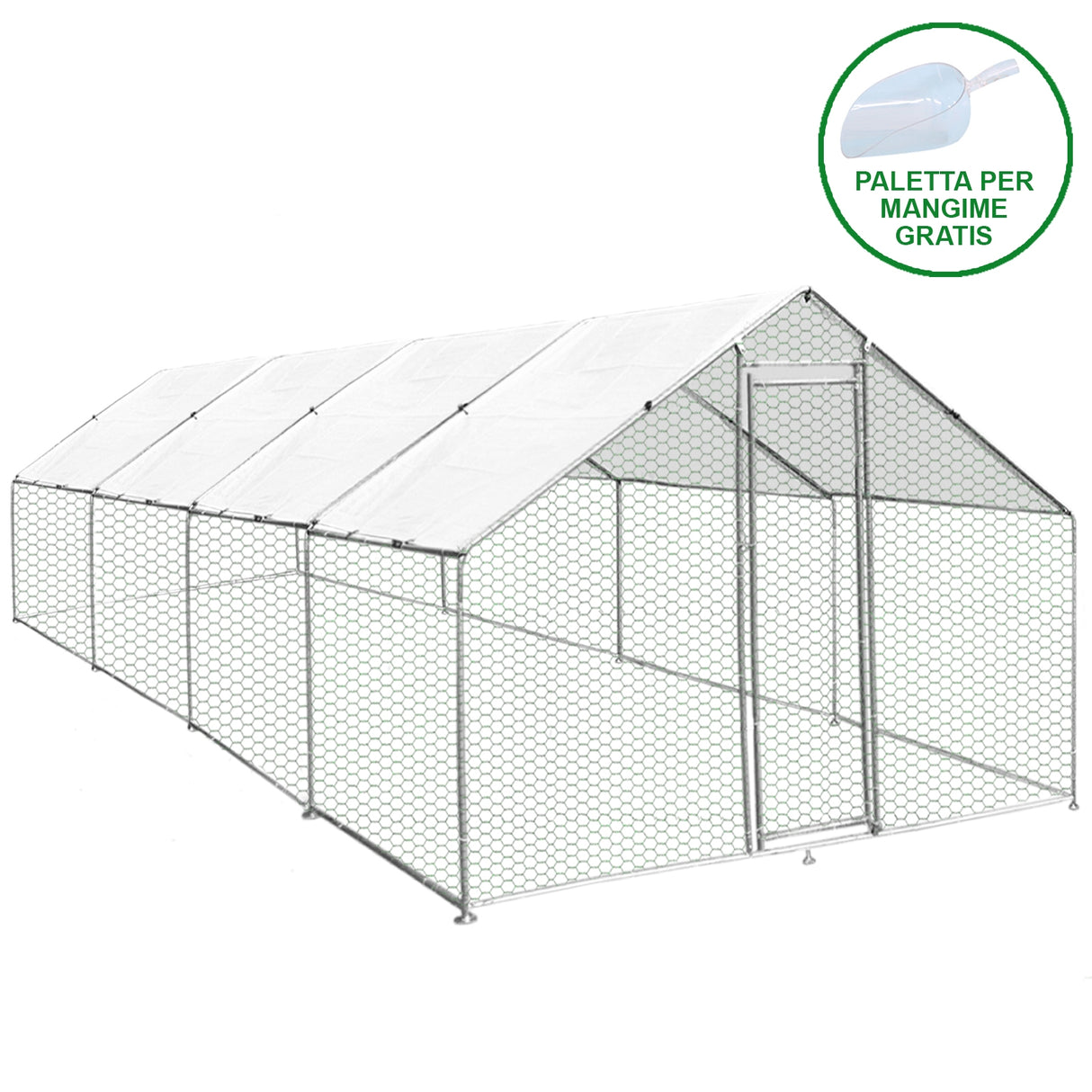 Kippenren Vrijstaand 3m x 8m x 2m