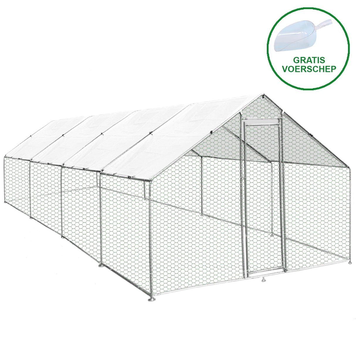 Kippenren Vrijstaand 3m x 8m x 2m
