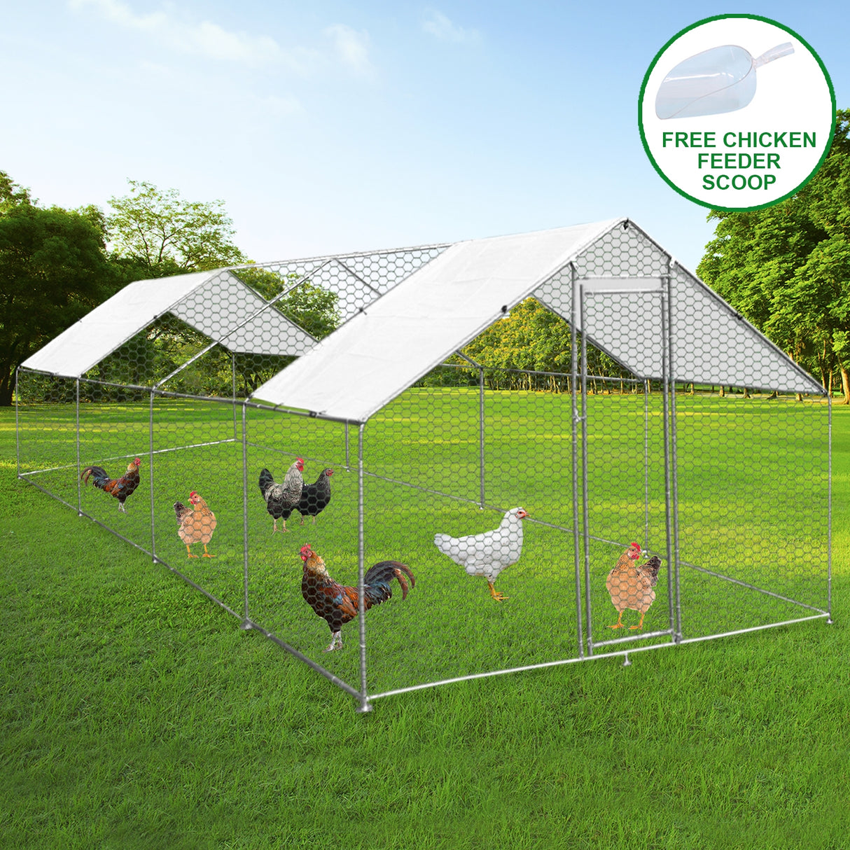 Kippenren Vrijstaand 3m x 8m x 2m