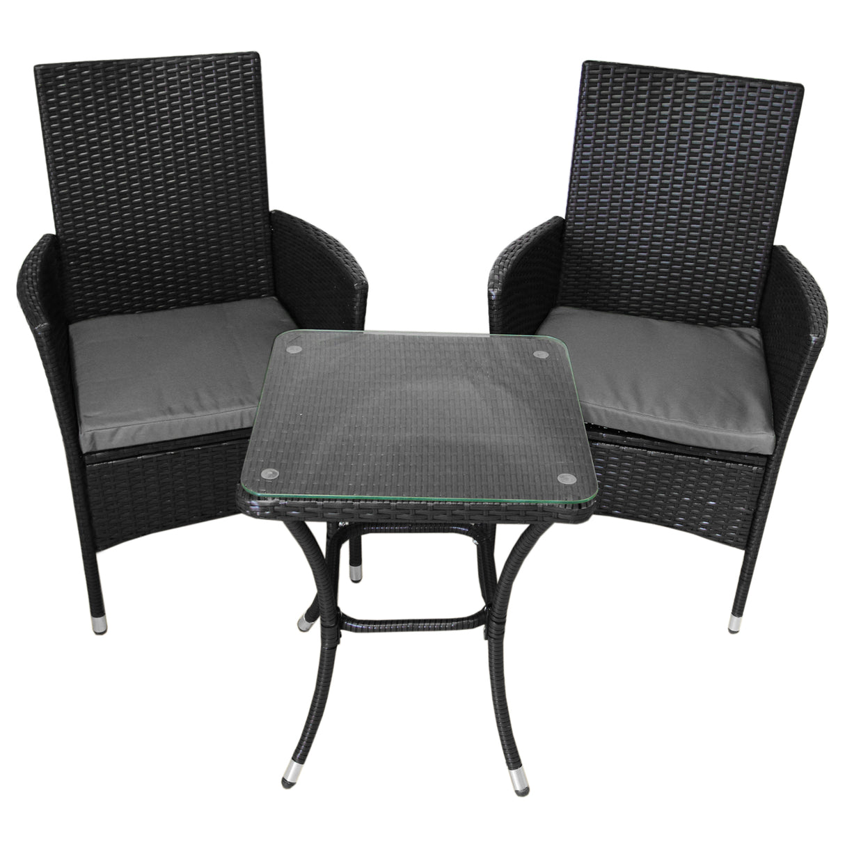 Jardí Rattan Bistroset Zwart