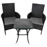 Jardí Rattan Bistroset Zwart