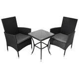 Jardí Rattan Bistroset Zwart