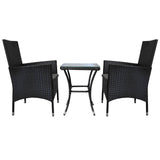 Jardí Rattan Bistroset Zwart