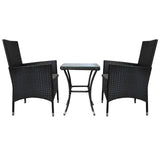 Jardí Rattan Bistroset Zwart
