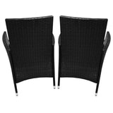 Jardí Rattan Bistroset Zwart