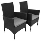 Jardí Rattan Bistroset Zwart