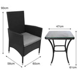 Jardí Rattan Bistroset Zwart