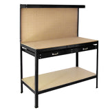 Werkbank met pegboard en lade - Zwart