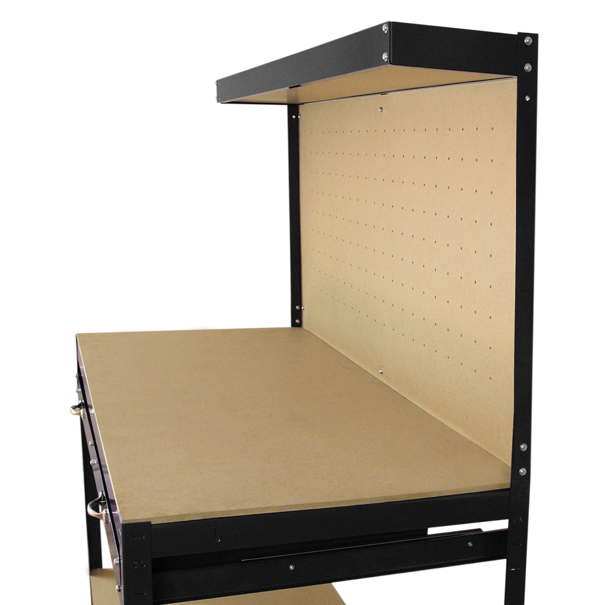 Werkbank met pegboard en lade - Zwart