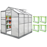 Bundel: Kweekkas met basis – 1.8m x 1.8m + Stellingen