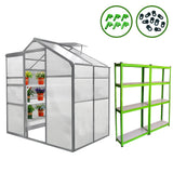 Bundel: Kweekkas zonder basis - 1.8m x 1.2m + 2 Waterbestendige Stellingen