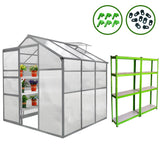 Bundel: Kweekkas zonder basis - 1.8m x 1.8m + 2 Waterbestendige Stellingen