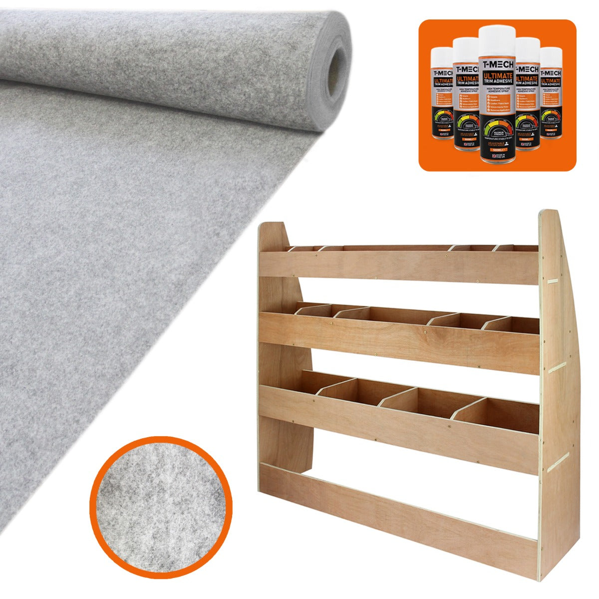 11m² Zilveren Bestelwagenbekleding & VW Caddy Rek