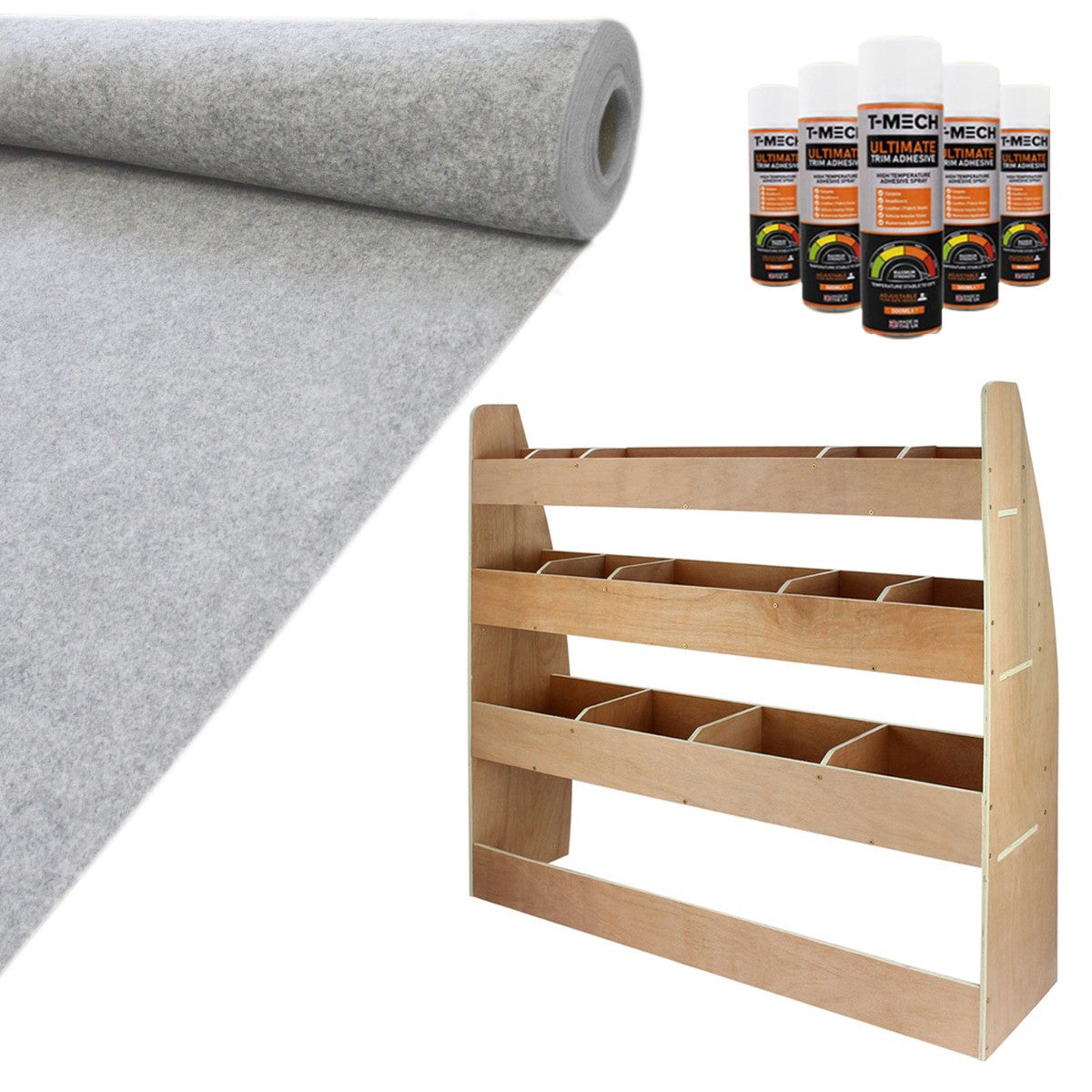 11m² Zilveren Bestelwagenbekleding & VW Caddy Rek