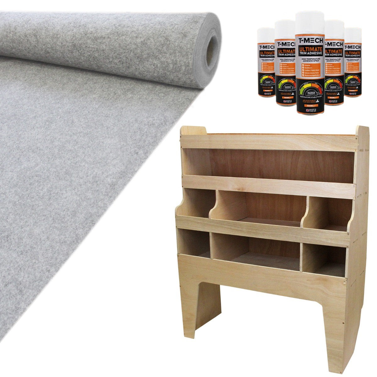 11m² Zilvergrijze Bestelwagenbekleding & VW Transporter Rek