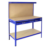 Werkbank met pegboard en lade - Blauw