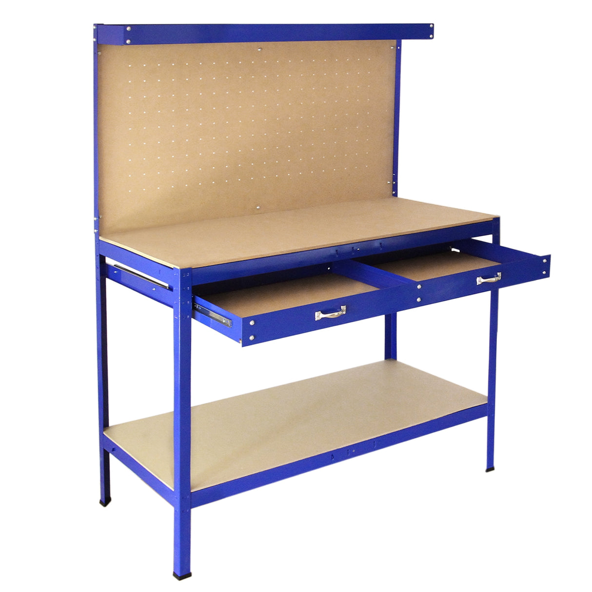 Werkbank met pegboard en lade - Blauw
