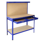 Werkbank met pegboard en lade - Blauw