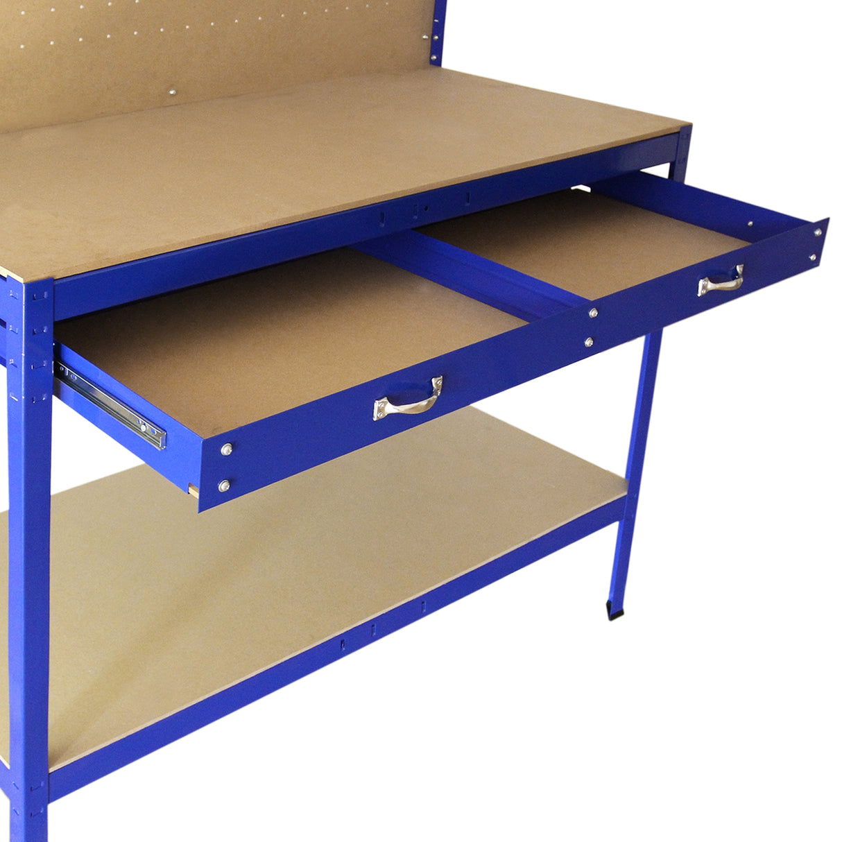 Werkbank met pegboard en lade - Blauw
