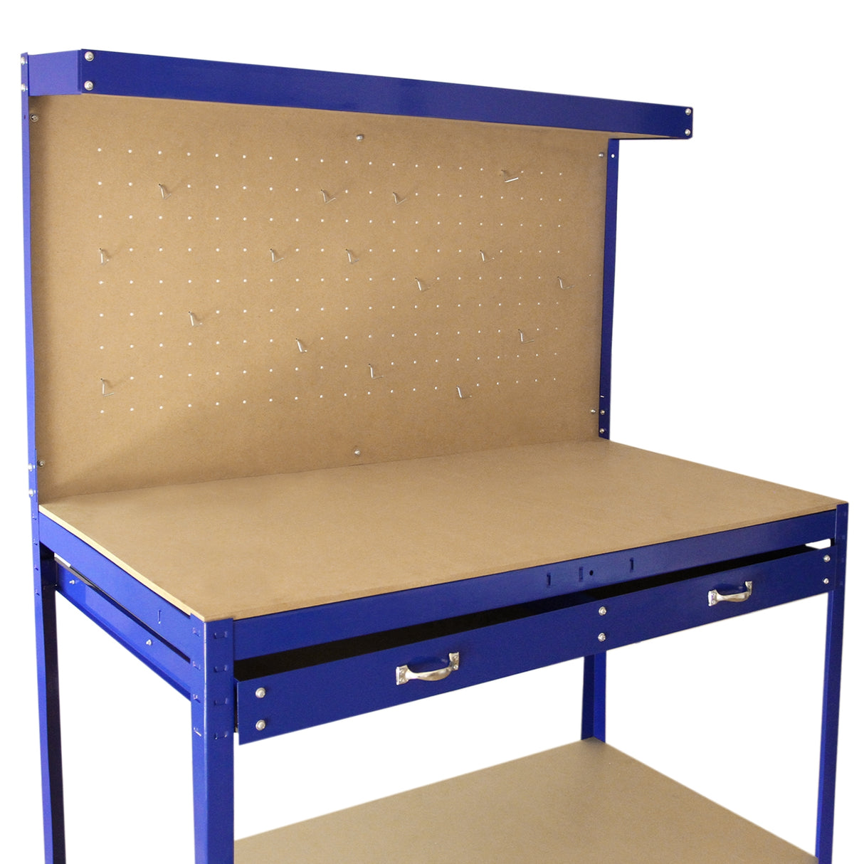Werkbank met pegboard en lade - Blauw