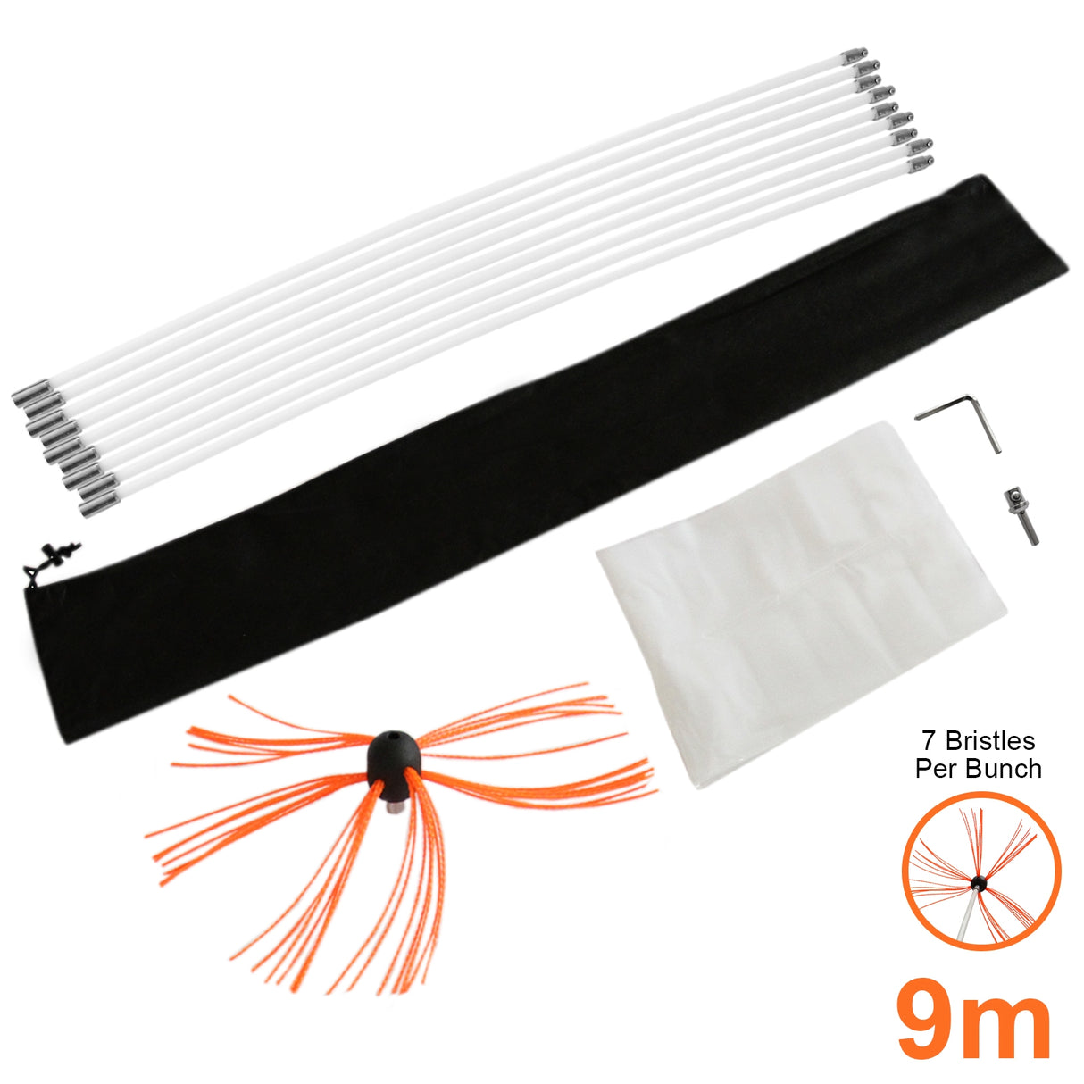 Maxblast elektrische schoorsteen borstel - 9 meter