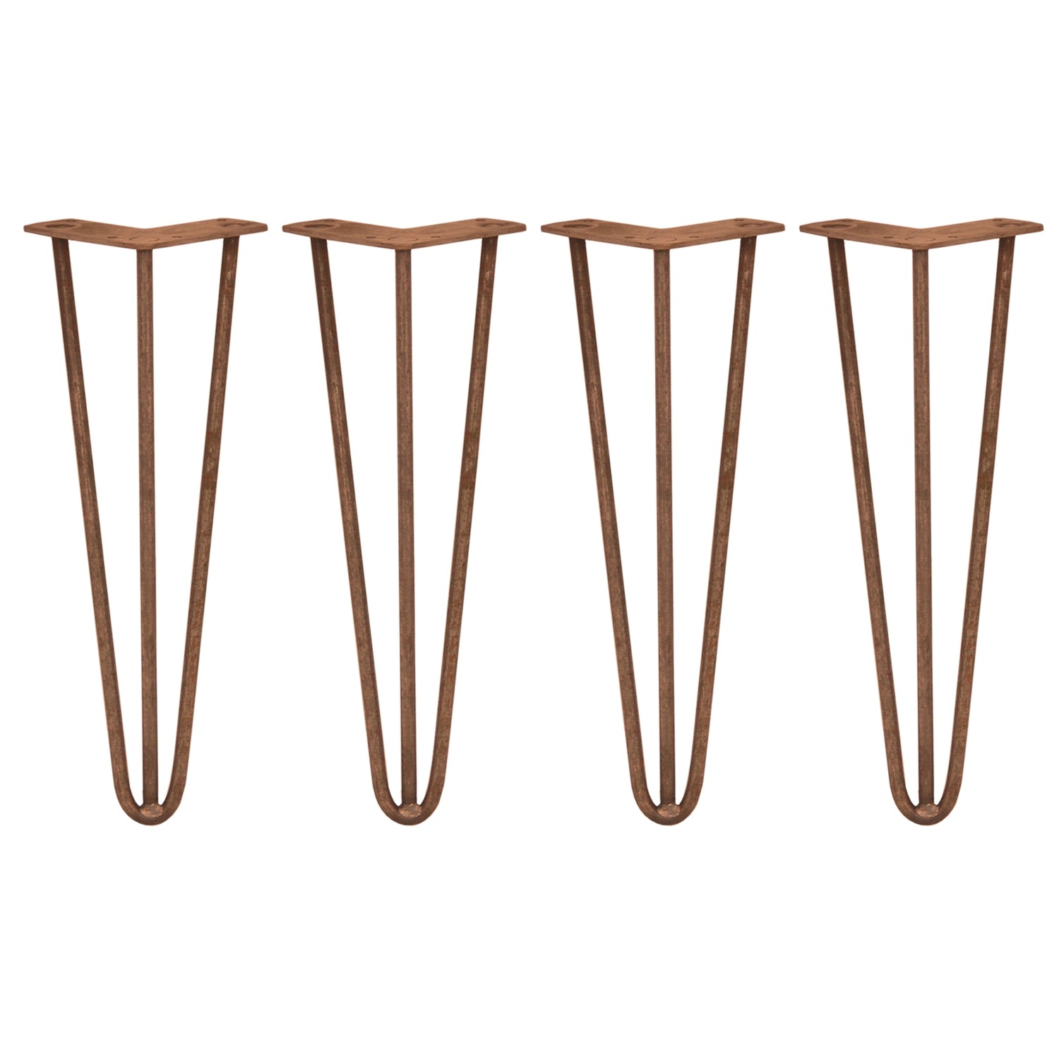 4 x 35.5 cm Hairpin Tafelpoten - Antiek Koper - 3 Ledig - 10 mm