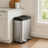 Dubbele Pedaalemmer 60 L - Zilver