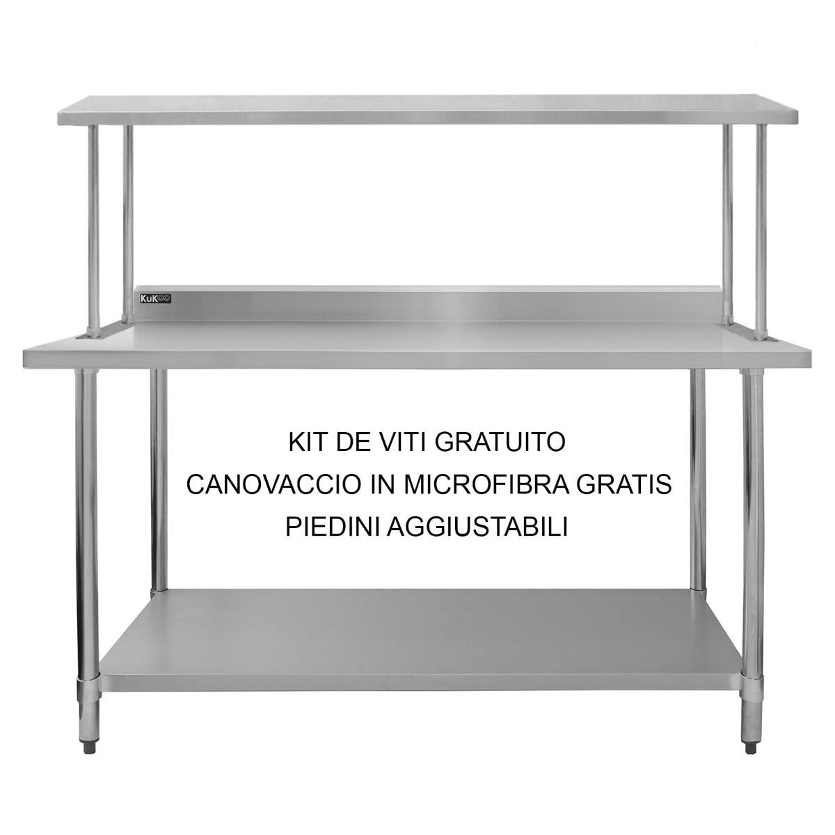 Keukenwerktafel met een enkele bovenschap - 180 cm