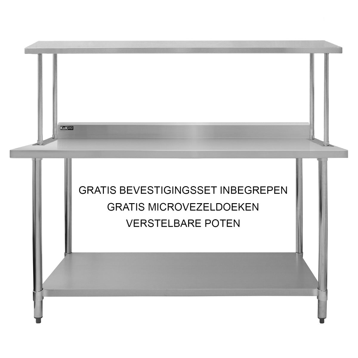 Keukenwerktafel met een enkele bovenschap - 180 cm