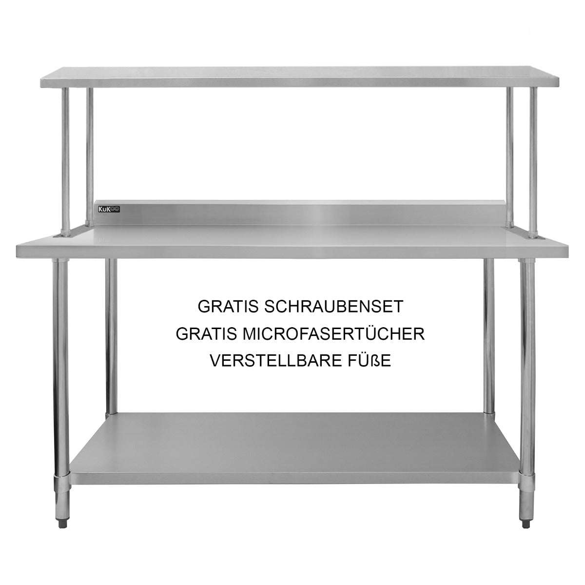 Keukenwerktafel met een enkele bovenschap - 180 cm