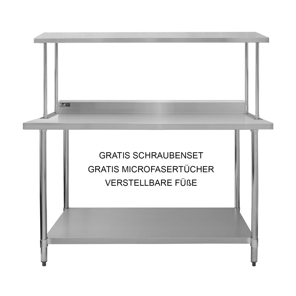 Keukenwerktafel met een enkele bovenschap - 150 cm